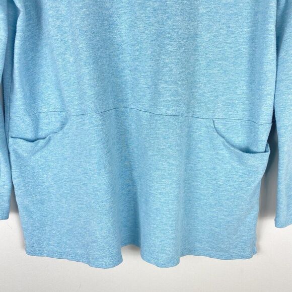 Pure Jill  Pullover Sweat Top Sz XS Blue Pockets Cotton Yoga Gym Running - Picture 3 of 6
